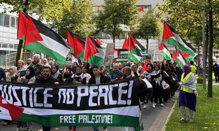 مسيرة في بريمن الألمانية لدعم غزة