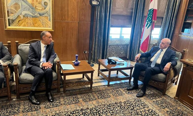 وزير الخارجية والهجرة يلتقي مع رئيس مجلس النواب اللبناني