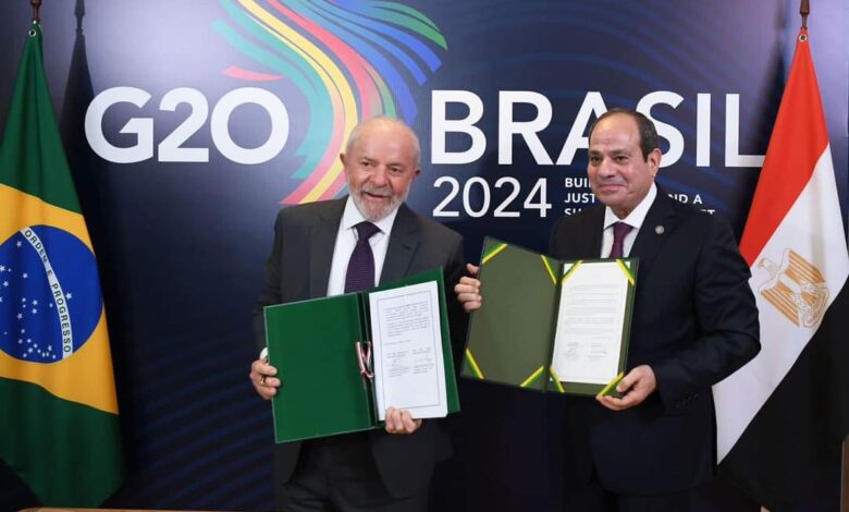 الرئيس السيسي يدشن شراكة استراتيجية مع جمهورية البرازيل الاتحادية