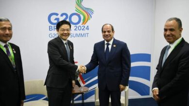 الرئيس السيسي يلتقي مع رئيس وزراء سنغافورة لبحث التعاون المشترك