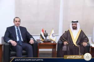 وزير الشئون النيابية يقدم التهنئة لرئيس البرلمان العربي لتوليه منصبه الجديد