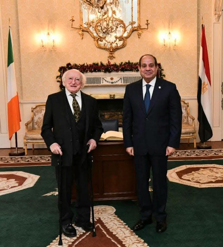 الرئيس السيسي يعزز التعاون مع أيرلندا ويدعو رئيسها لزيارة مصر