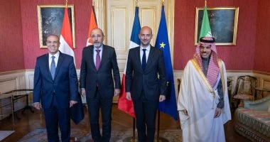 وزراء خارجية مصر والأردن والسعودية وفرنسا
