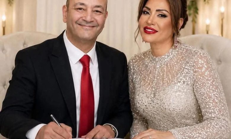 الإعلامي عمرو أديب ودينا طلعت